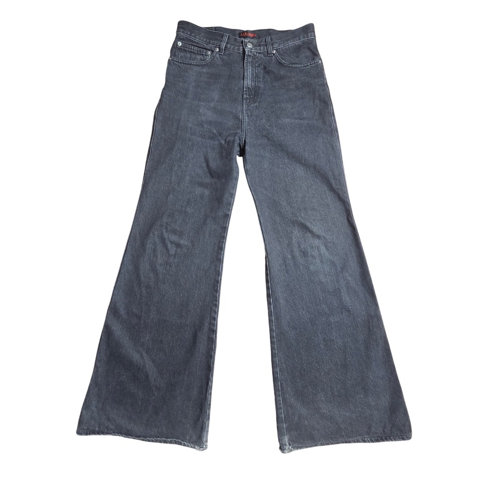 Lu'u Dan Mens Wide Leg Jeans 30x32 High Waist Washed Denim Outlaw Street Luxury